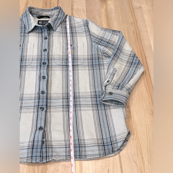 Carhartt Women’s Loose Fit Twill Long Sleeve Shirt Jacket - Blue / Gray, Size L - Picture 13 of 15